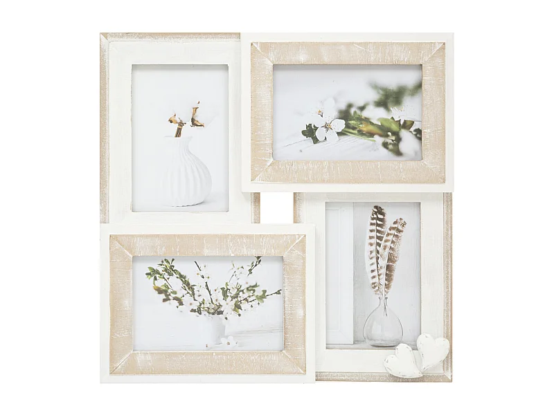 Pêle-mêle Multivues 4 photos en Bois et Verre 33.3 x 33.3 cm