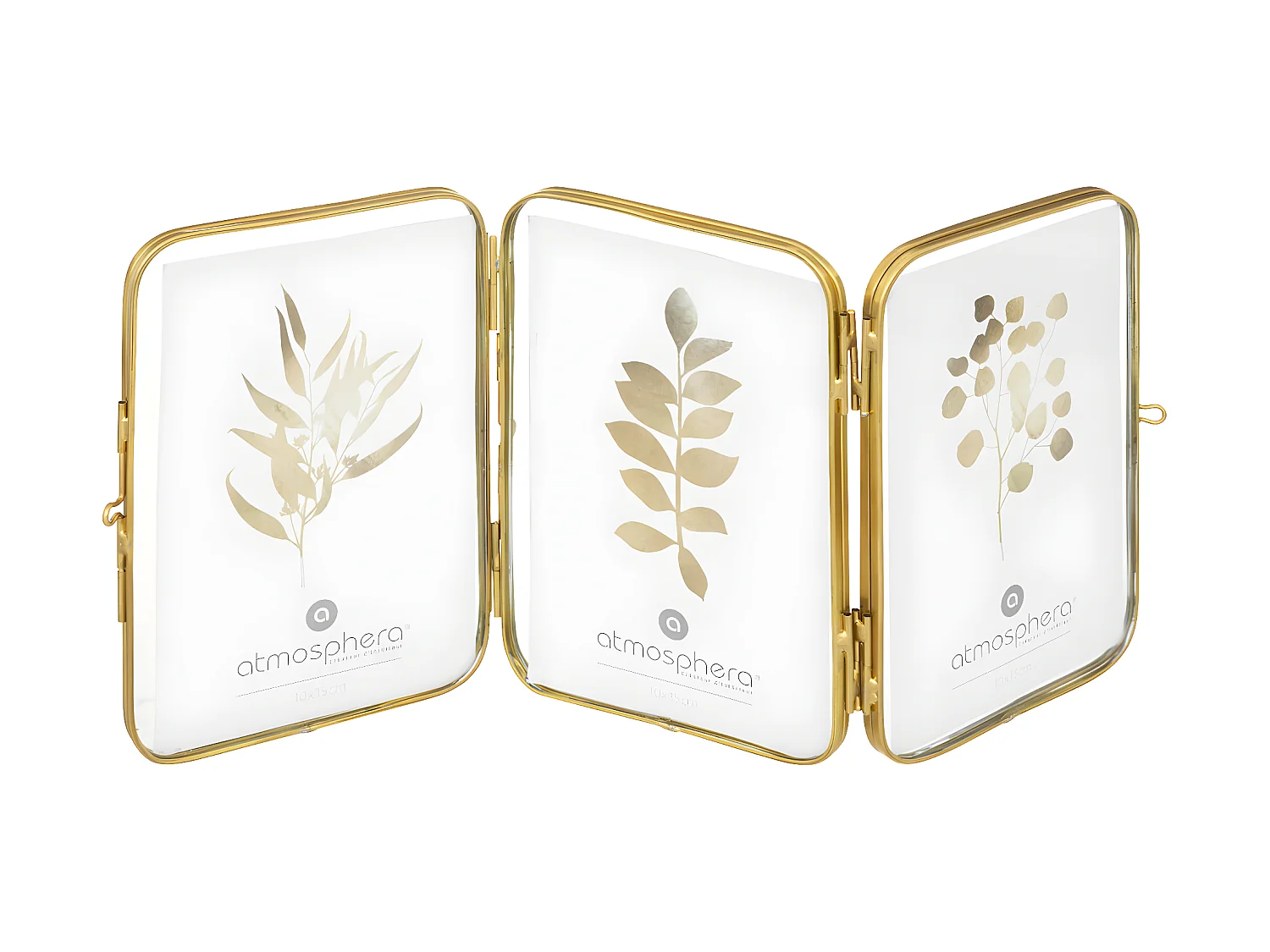 Pêle-mêle Multivues 3 Photos en Métal Doré et Verre