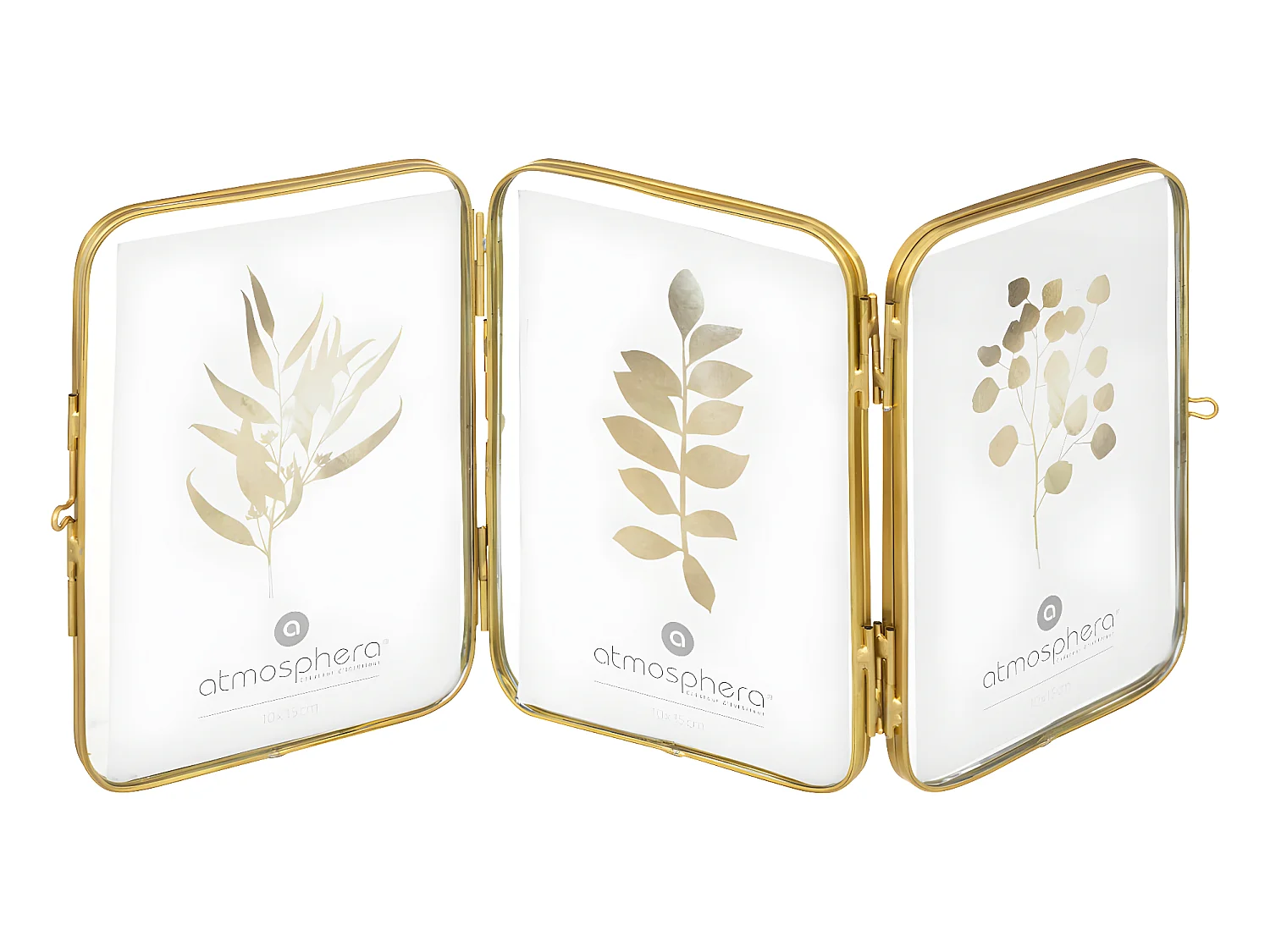 Pêle-mêle Multivues 3 Photos en Métal Doré et Verre