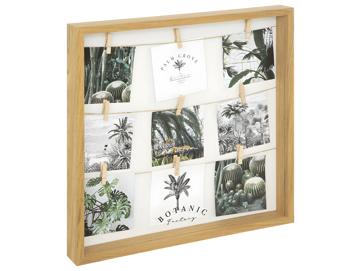 Pêle-mêle Multivues Porte Photos en Bois et Verre 40 x 40 cm