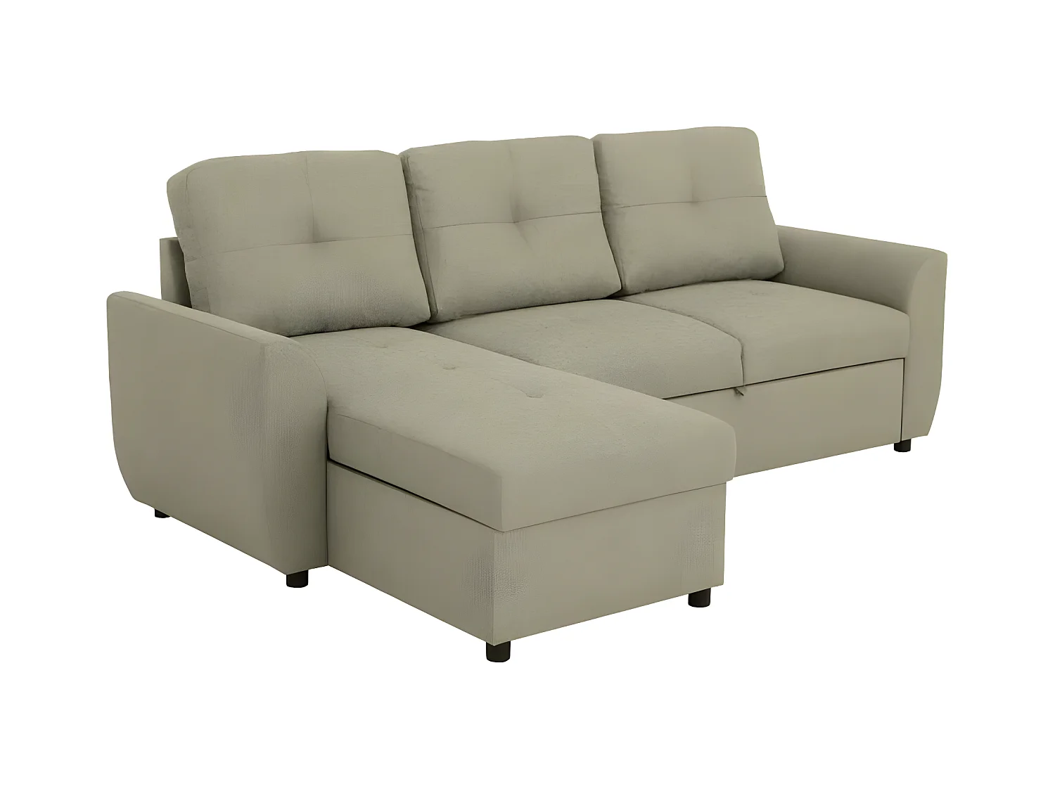 Canapé d'angle convertible réversible 5 places - Tissu Malmo sable - FOLK