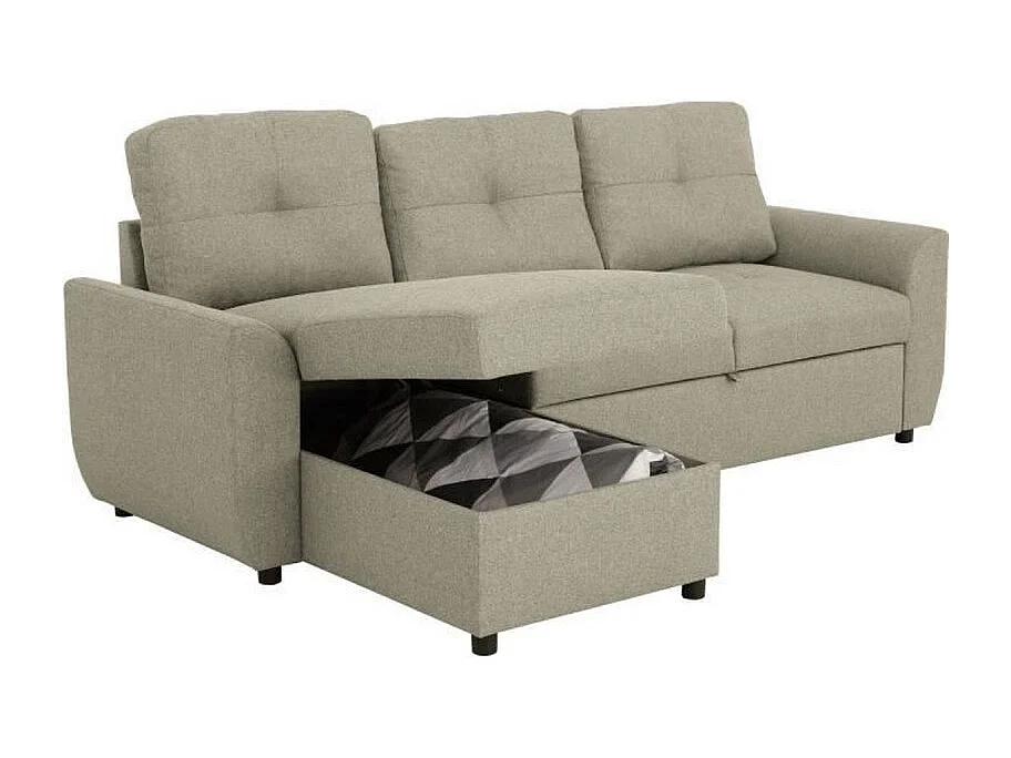 Canapé d'angle convertible réversible 5 places - Tissu Malmo sable - FOLK