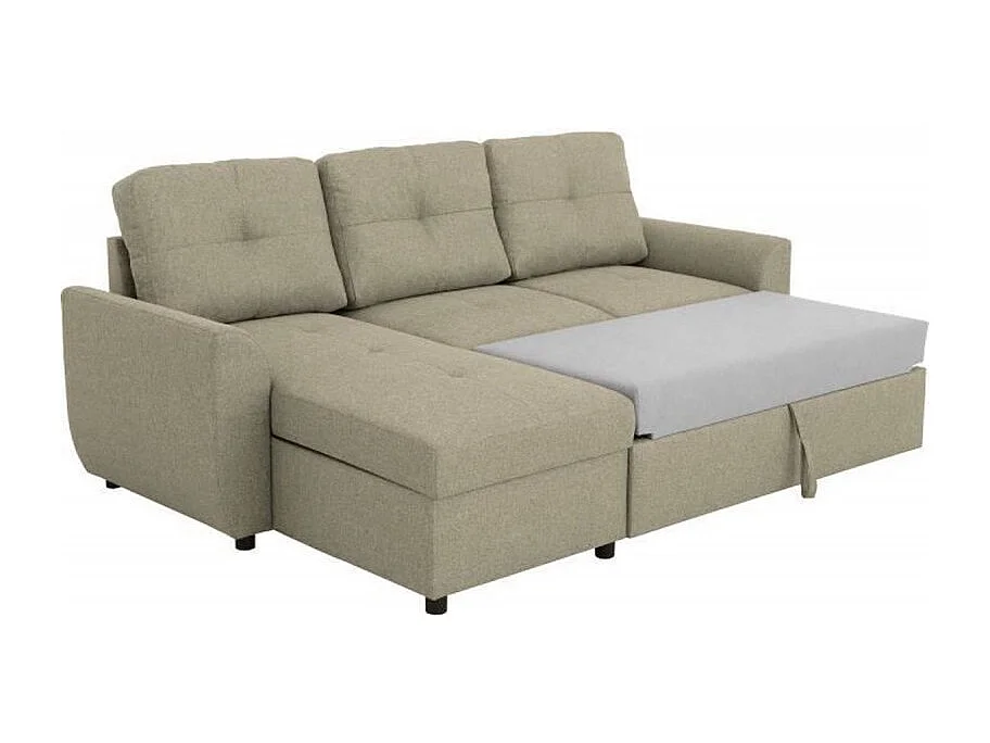 Canapé d'angle convertible réversible 5 places - Tissu Malmo sable - FOLK