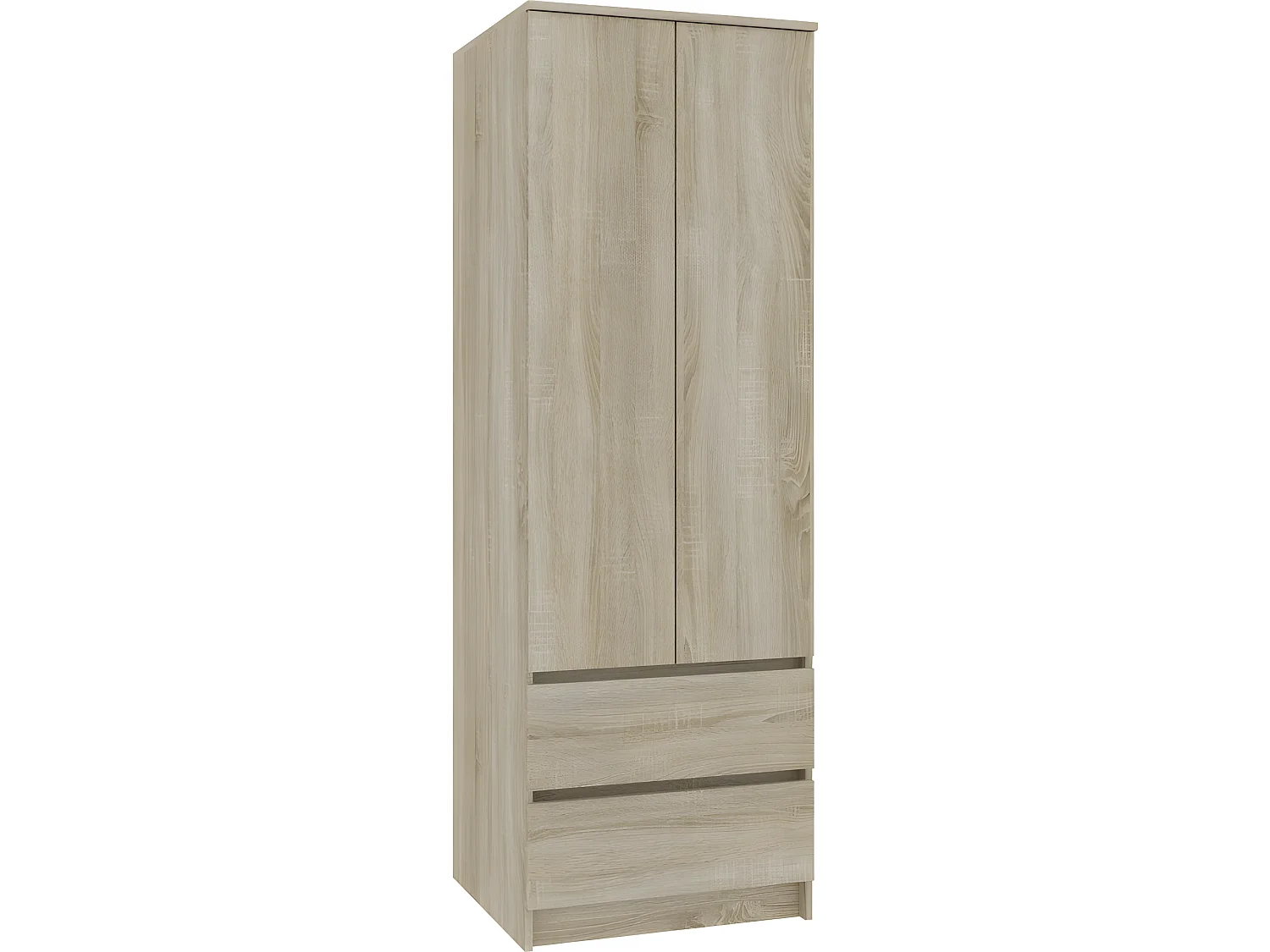 ELINE | Armoire contemporaine chambre dressing | 180x60x51 cm | Meuble de rangement | Penderie multi-fonction 2 tiroirs