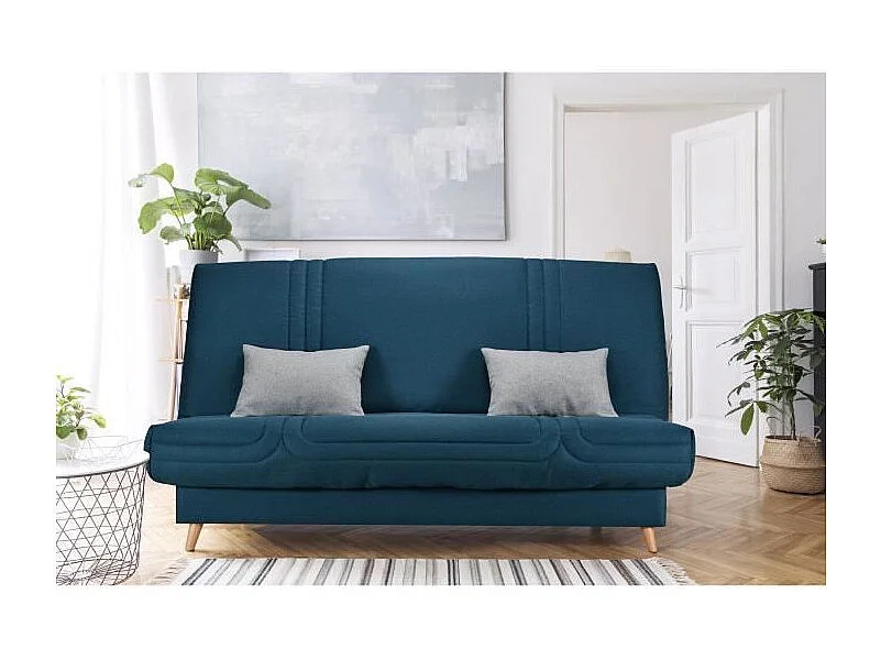 BULTEX Clic clac MONA 3 places - Tissu Bleu - L 192 x P 95 x H 101