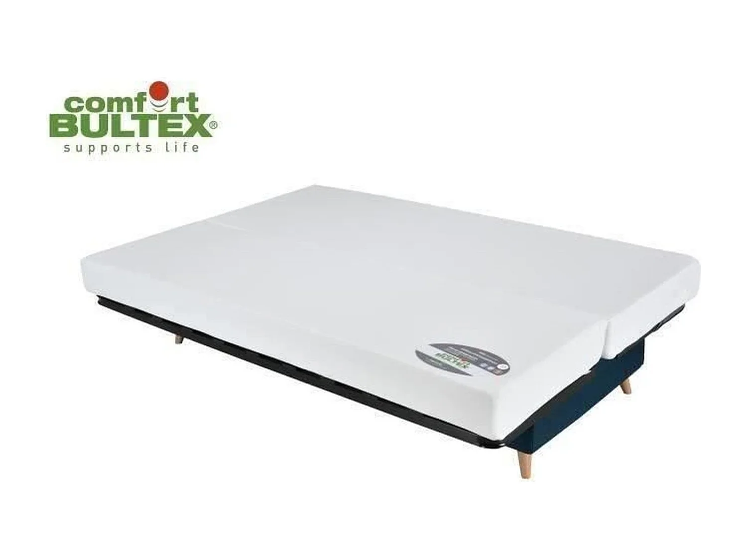 BULTEX Clic clac MONA 3 places - Tissu Bleu - L 192 x P 95 x H 101