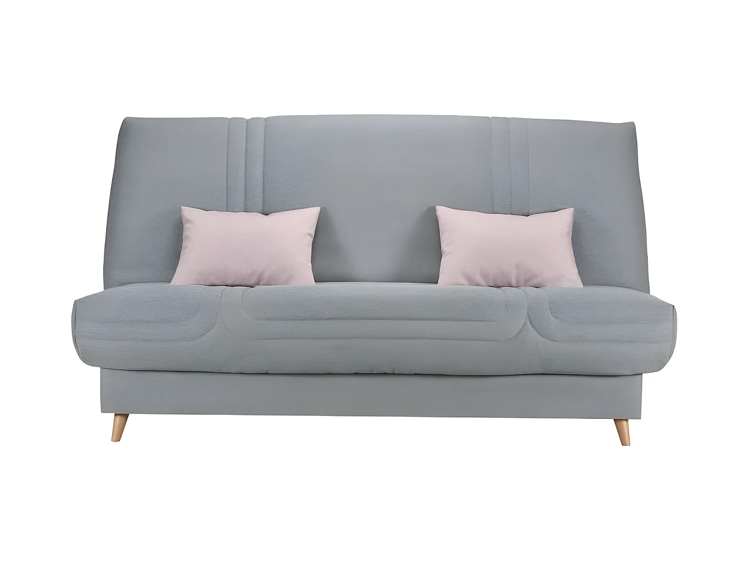 Sofá cama BULTEX Clic clac MONA de 3 plazas - Tela gris - Fabricado en Francia