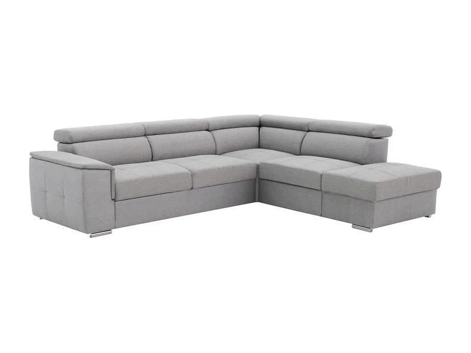 Canapé d'angle convertible panoramique 5 places - Tissu Malmo gris - DAYTONA
