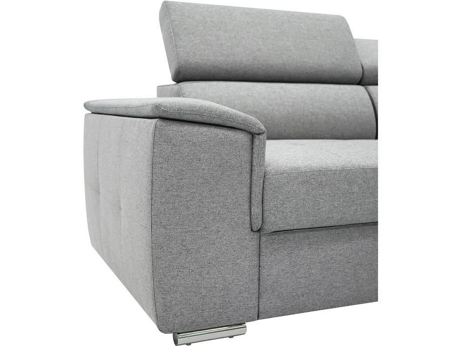 Canapé d'angle convertible panoramique 5 places - Tissu Malmo gris - DAYTONA