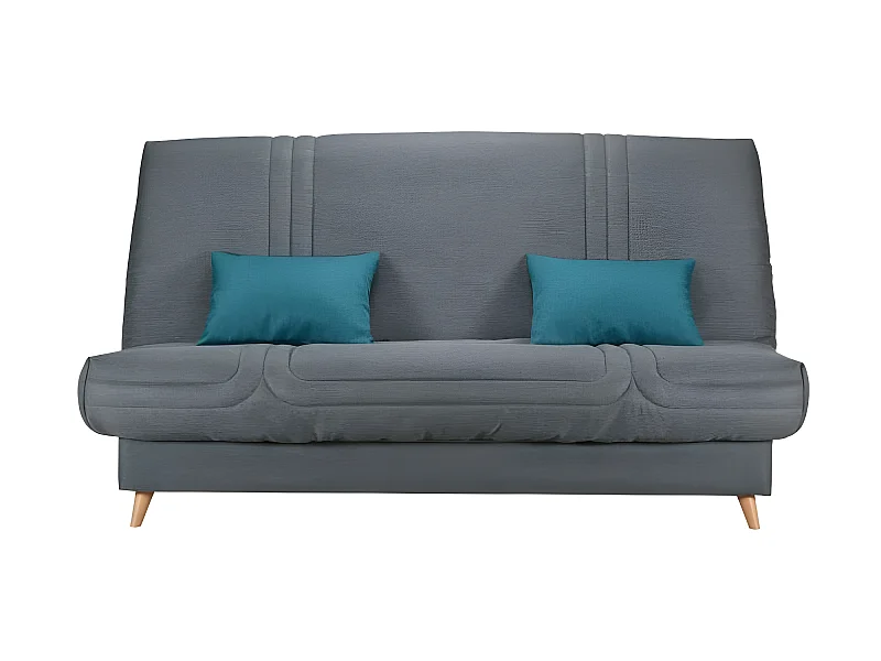 Schlafsofa BULTEX Clic clac MONA 3-Sitzer - Anthrazit Stoff - Matratze Bi-Bloc Bultex - Hergestellt in Frankreich