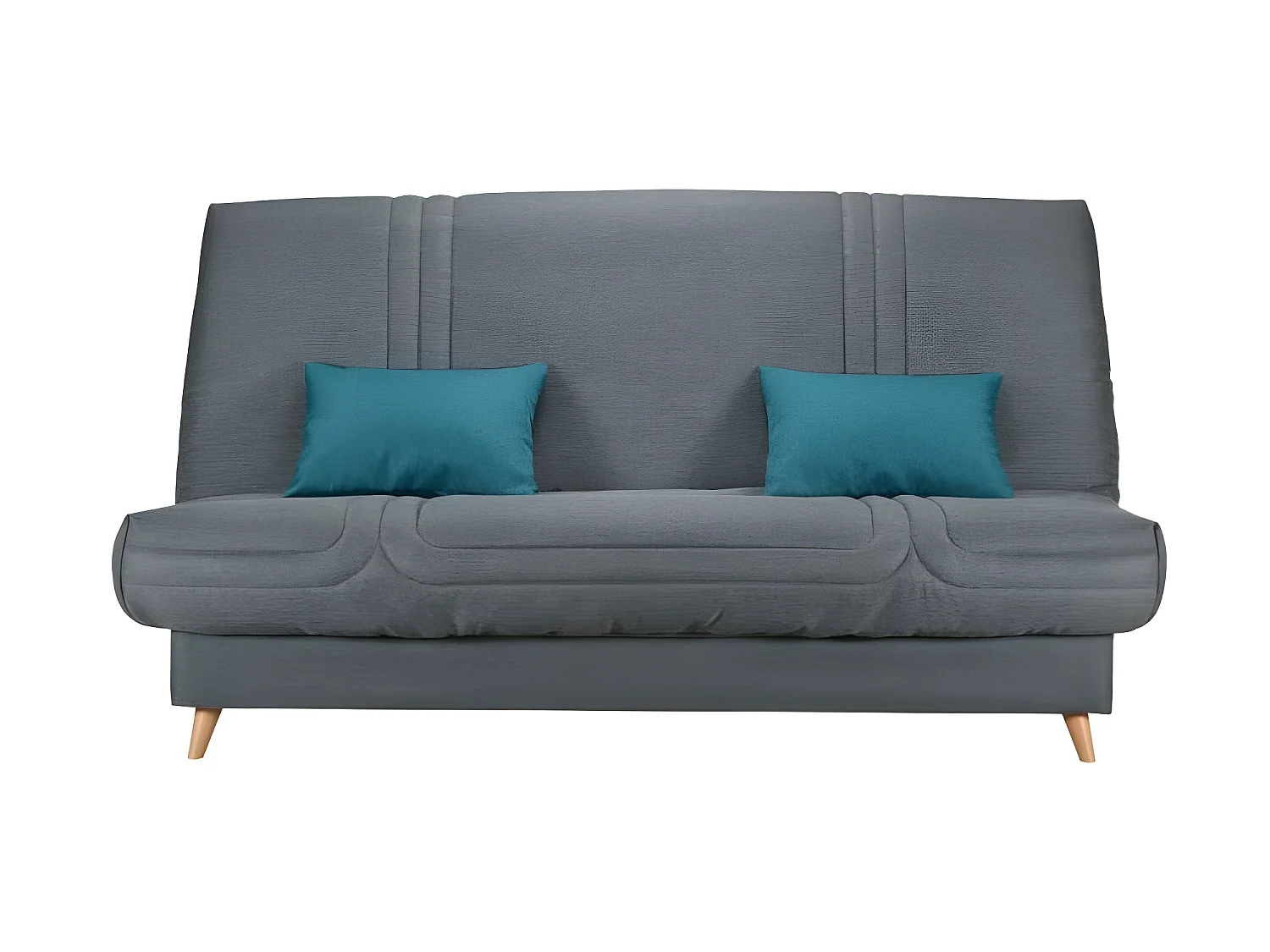 Schlafsofa BULTEX Clic clac MONA 3-Sitzer - Anthrazit Stoff - Matratze Bi-Bloc Bultex - Hergestellt in Frankreich