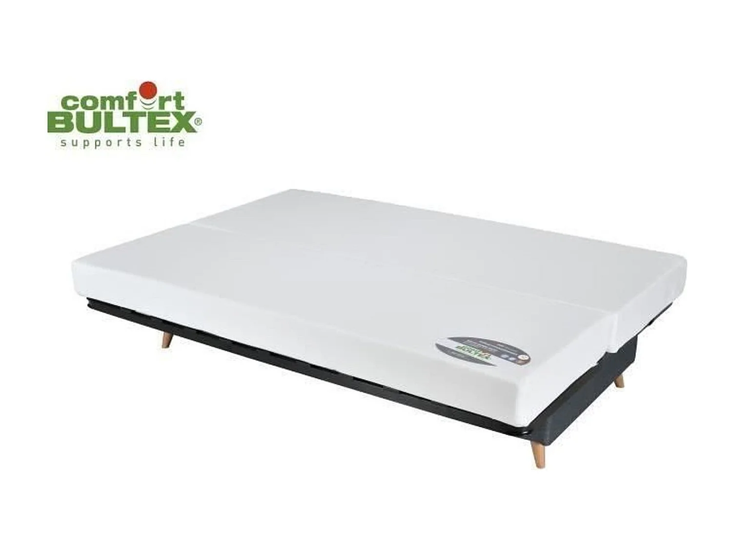 BULTEX Clic clac MONA 3 places - Tissu anthracite - L 192 x P 95 x H 101