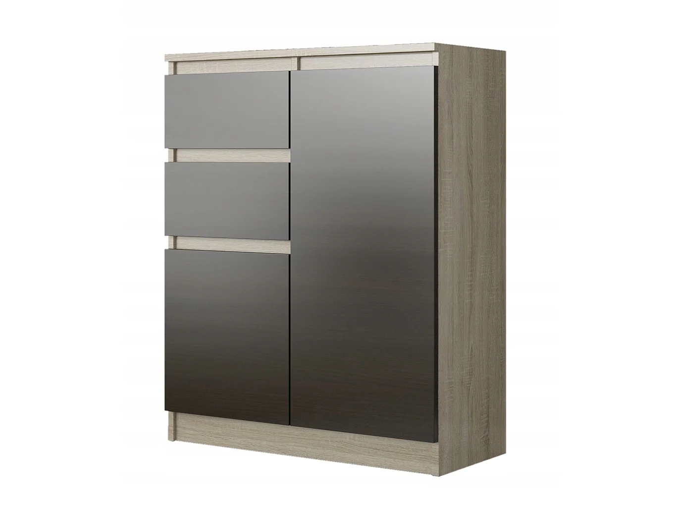 LISBON | Commode contemporaine chambre/salon/bureau | 98x80x40cm | Rangement 2 tiroirs + 2 portes | Buffet style moderne
