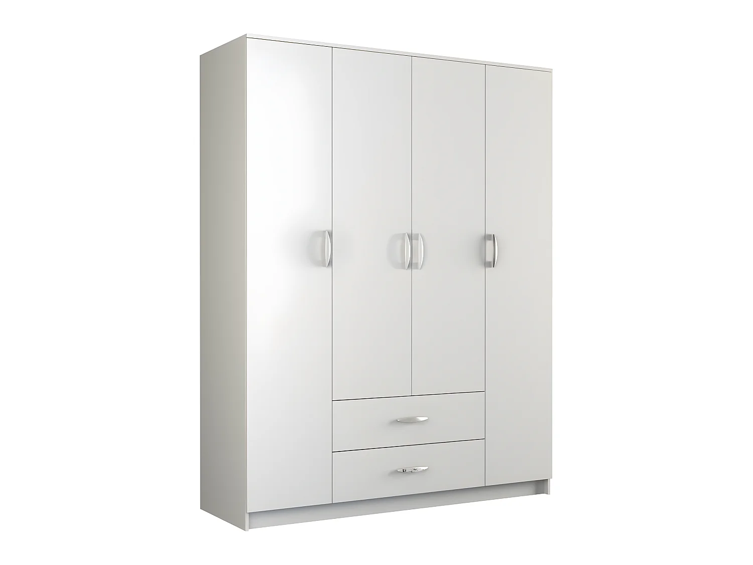 ROMA - Armario dormitorio grande 4 puertas - 160x52x205 cm - 2 cajones - Armario con espacio para colgar