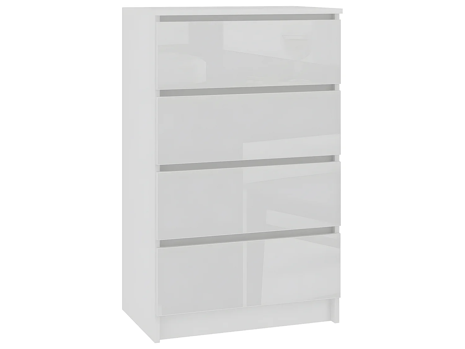 SKANDI | Commode moderne chambre bureau salon | 4 tiroirs gloss 60x99x40 cm | Meuble de rangement multi-fonctionnel