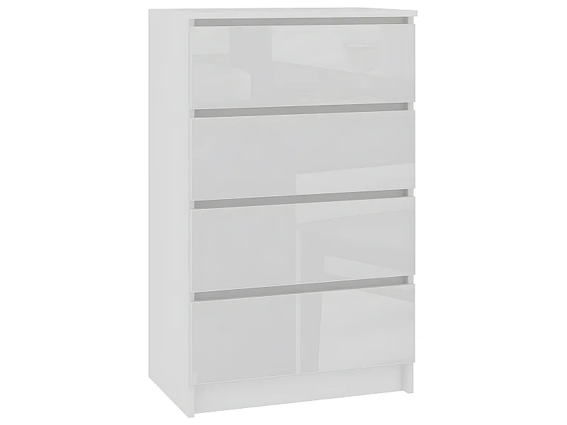 SCANDI | Cassettiera moderna camera da letto ufficio soggiorno | 4 cassetti lucidi 60x99x40 cm | Armadio multifunzionale