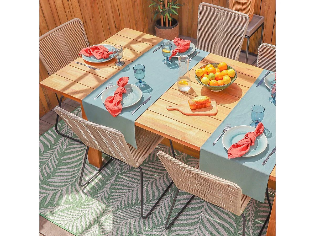 Ensemble table de jardin 6 à 8 personnes Laguna + 6 chaises Erin