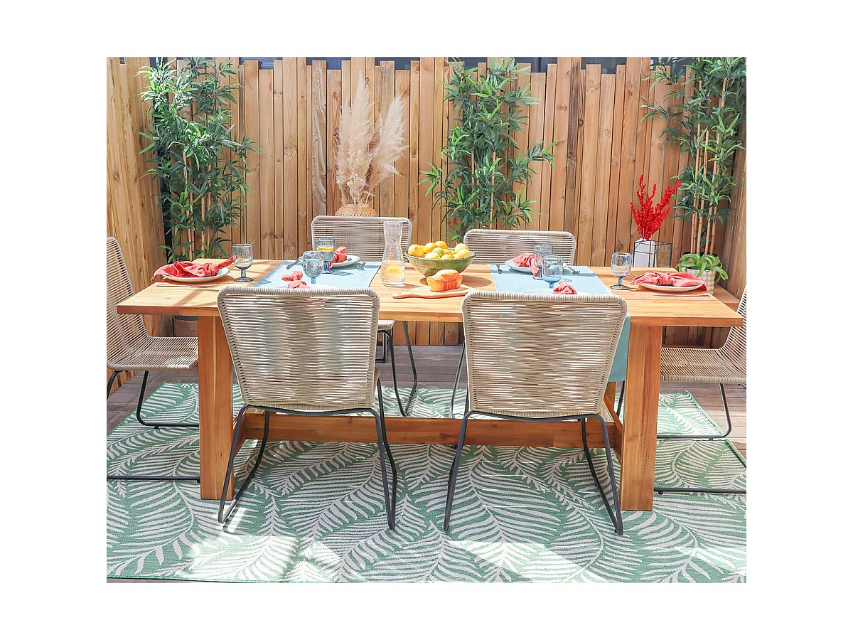 Ensemble table de jardin 6 à 8 personnes Laguna + 6 chaises Erin