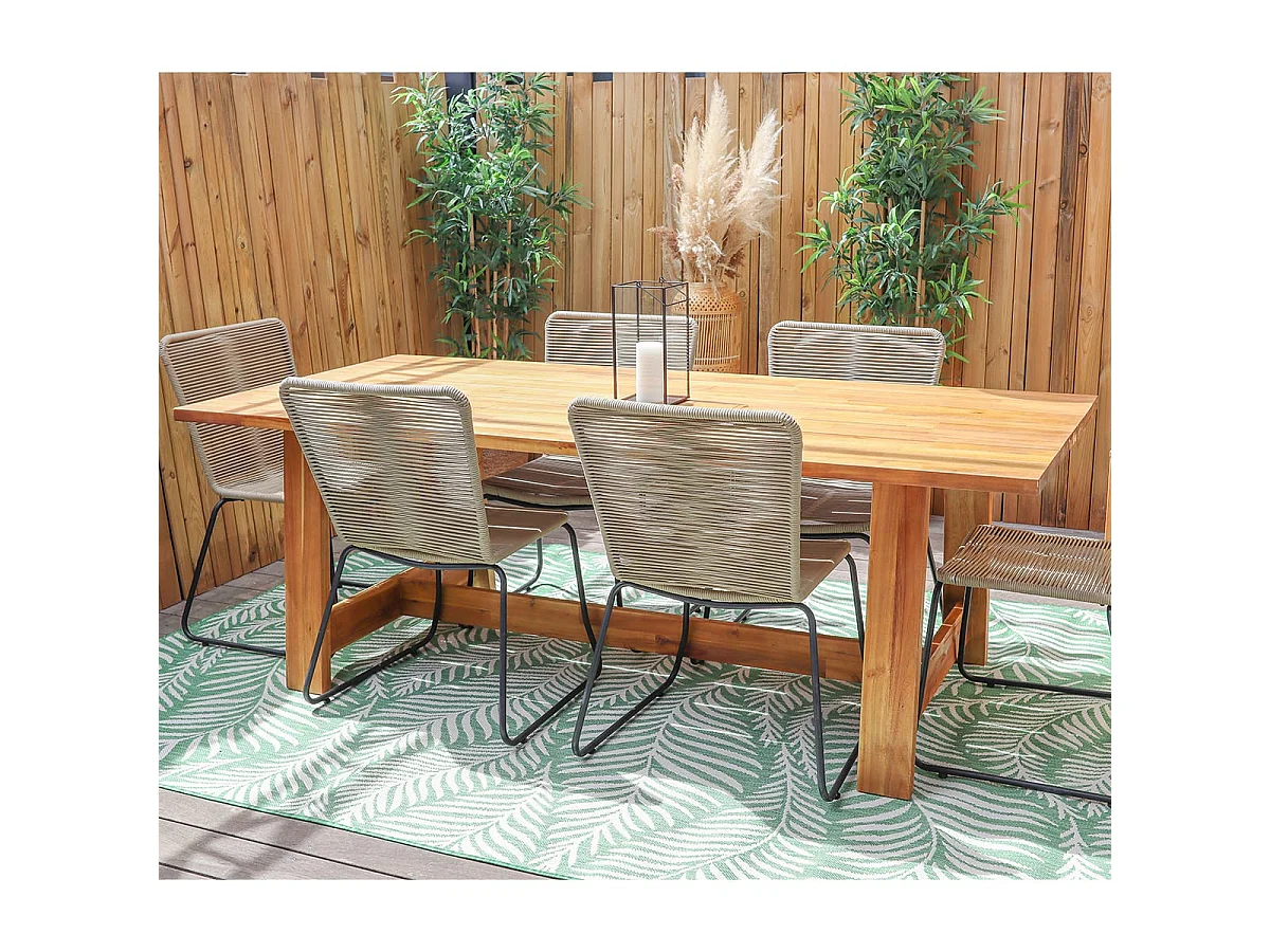 Ensemble table de jardin 6 à 8 personnes Laguna + 6 chaises Erin