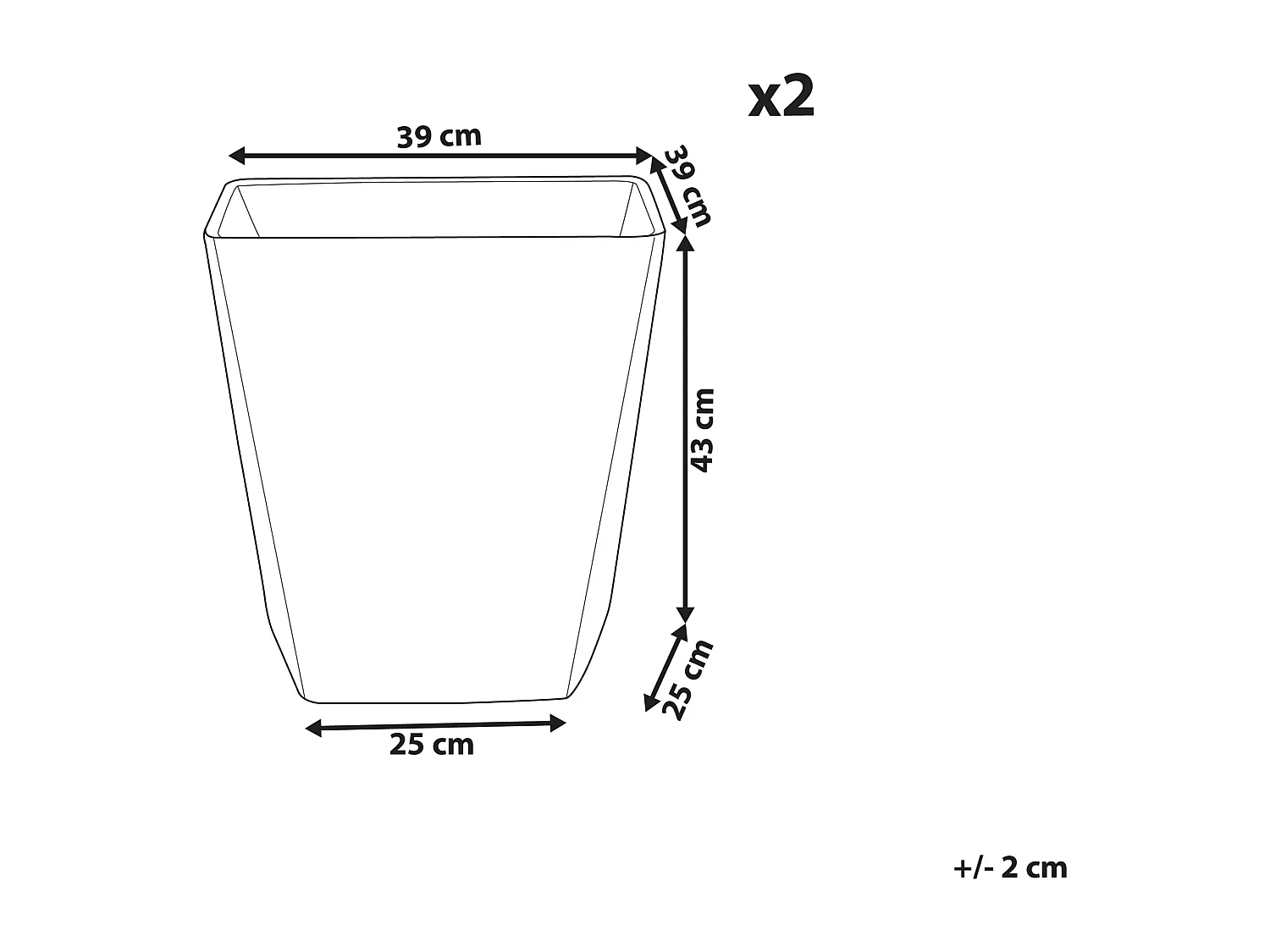 Set mit 2 Blumentöpfen DELOS Stein 39 cm Grau