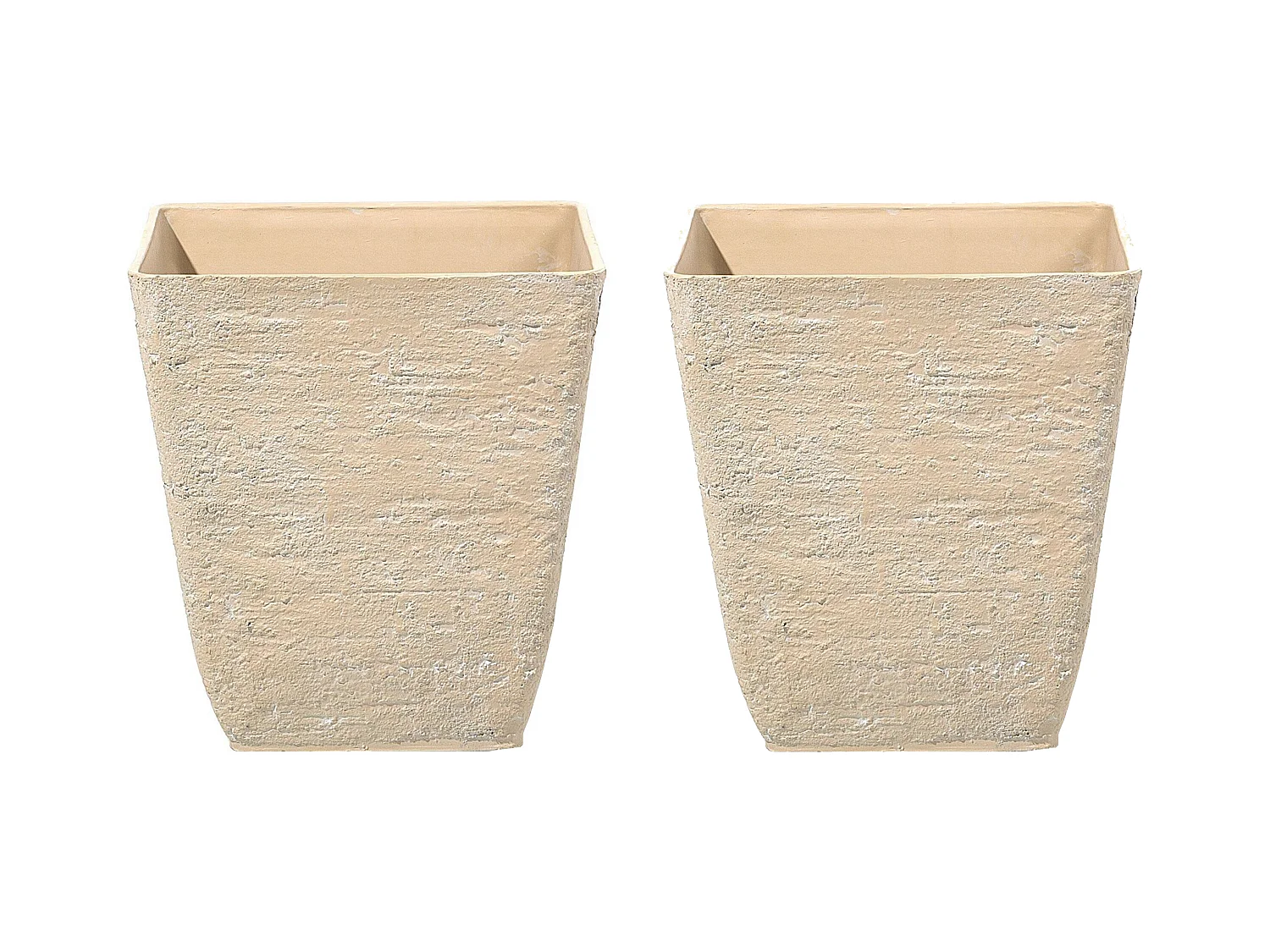Lot de 2 pots de fleurs DELOS Pierre 39 cm Beige