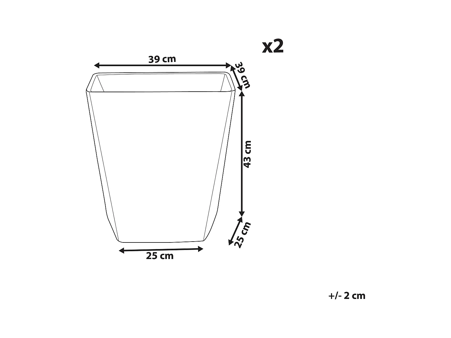 Lot de 2 pots de fleurs DELOS Pierre 39 cm Beige