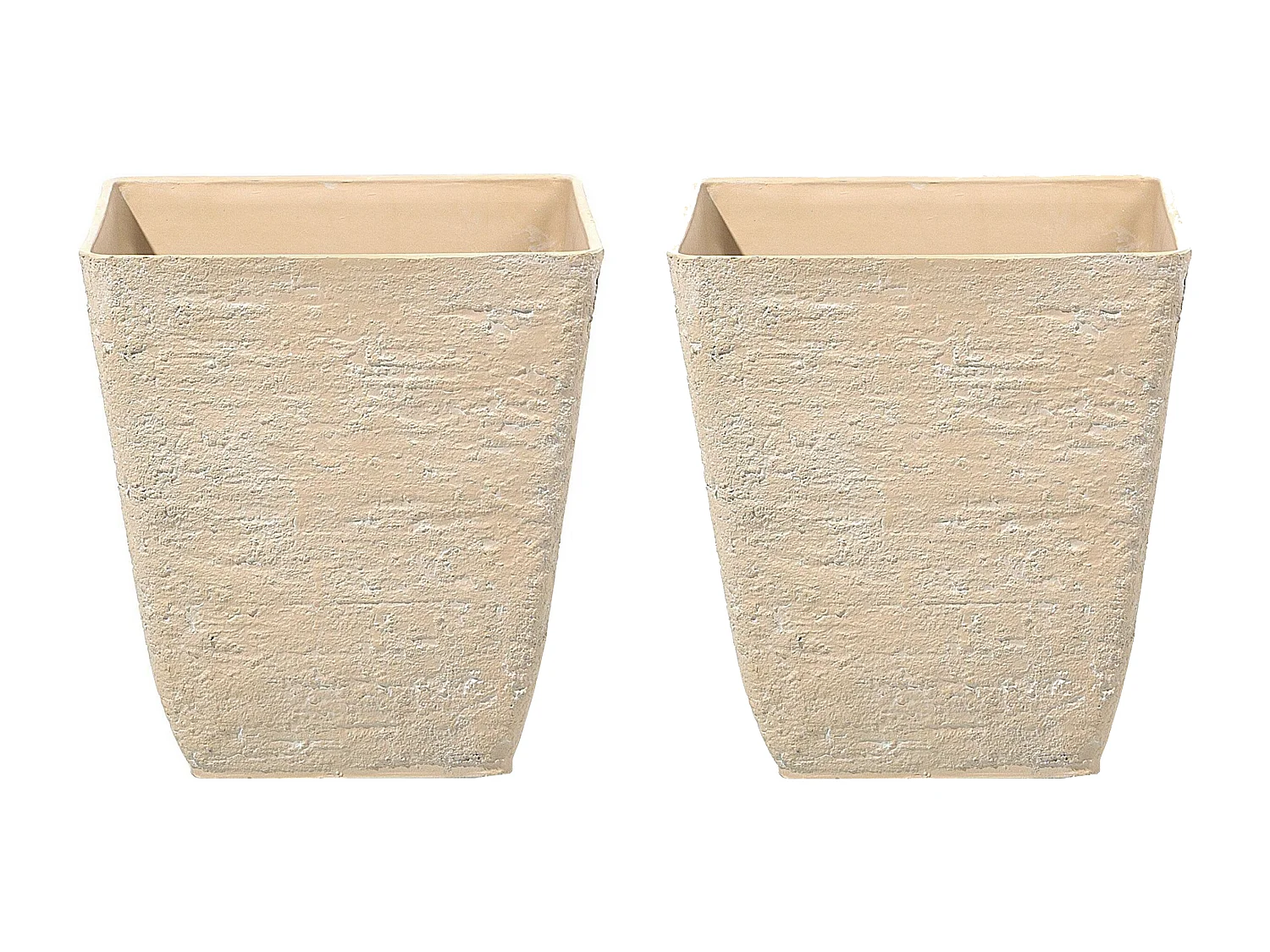 Lot de 2 pots de fleurs DELOS Pierre 39 cm Beige