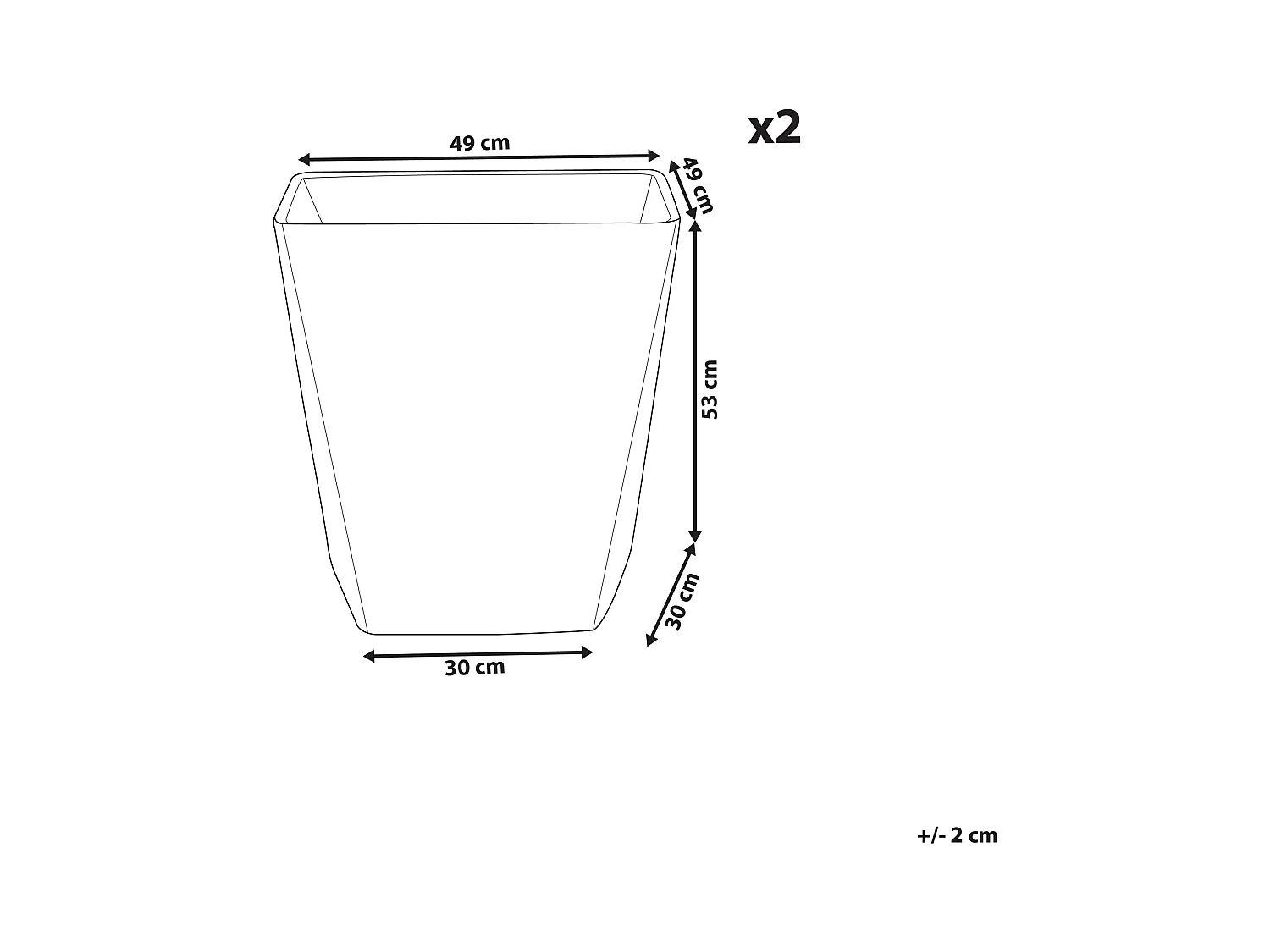 Lot de 2 pots de fleurs DELOS 49 cm Gris