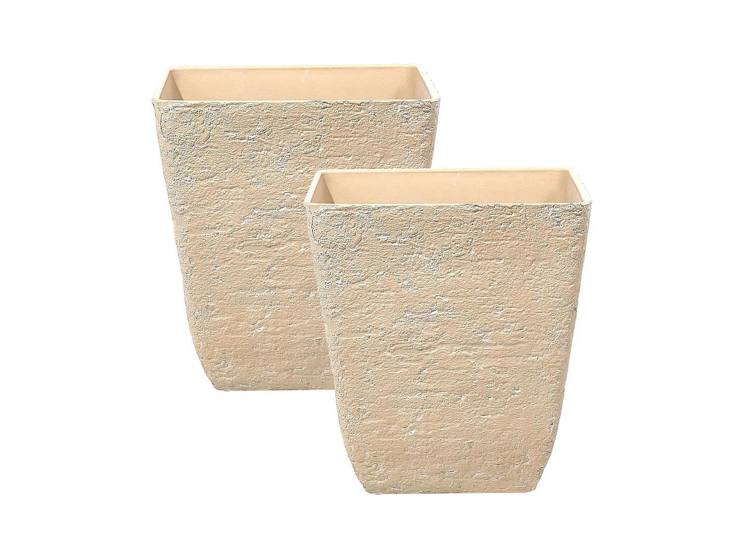 Set van 2 bloempotten DELOS Steen 49 cm Beige