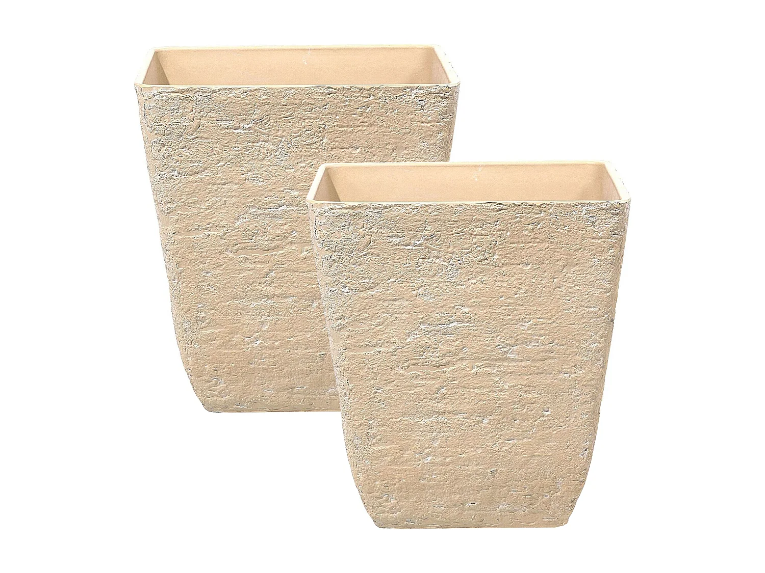 Set van 2 bloempotten DELOS Steen 49 cm Beige