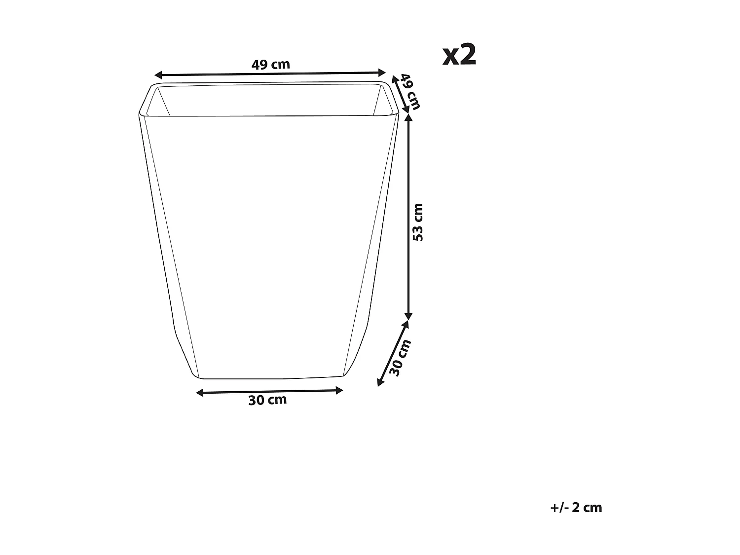 Set van 2 bloempotten DELOS Steen 49 cm Beige
