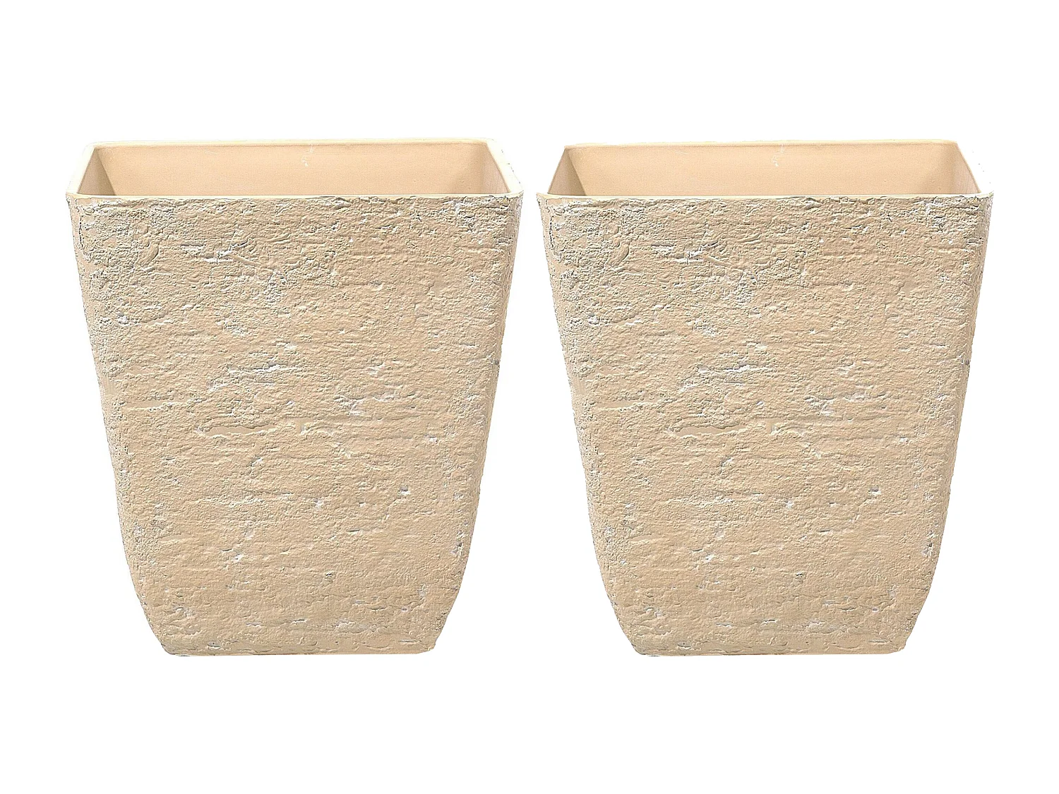 Set van 2 bloempotten DELOS Steen 49 cm Beige
