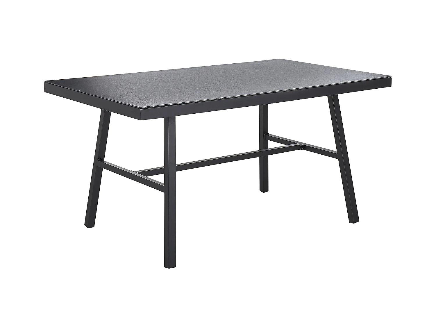 Table de salle à manger de jardin CANETTO 150 cm 90 cm Verre Noir