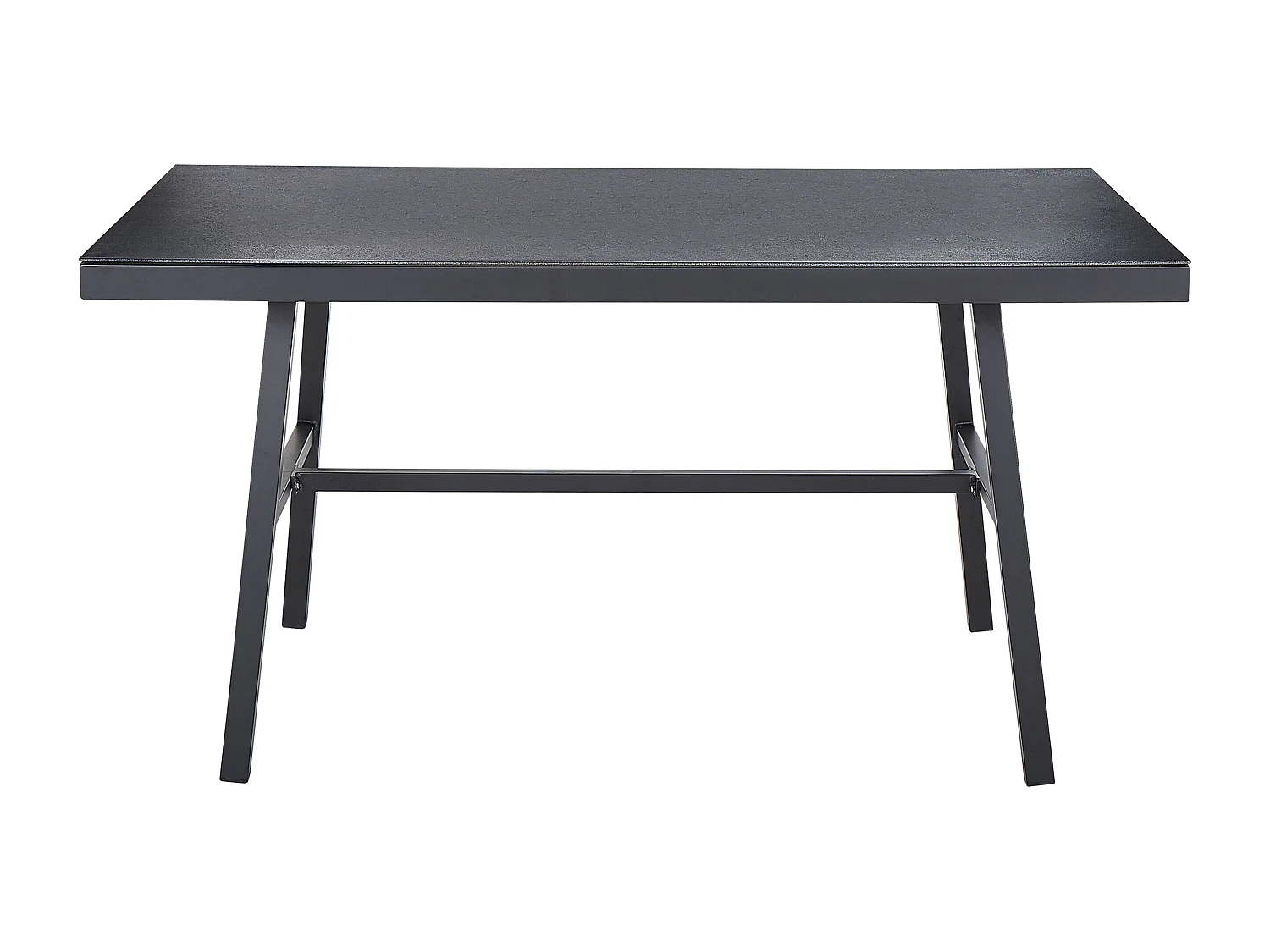 Gartentisch mit Glasplatte schwarz Steinoptik rechteckig 150x90 Modern Canetto