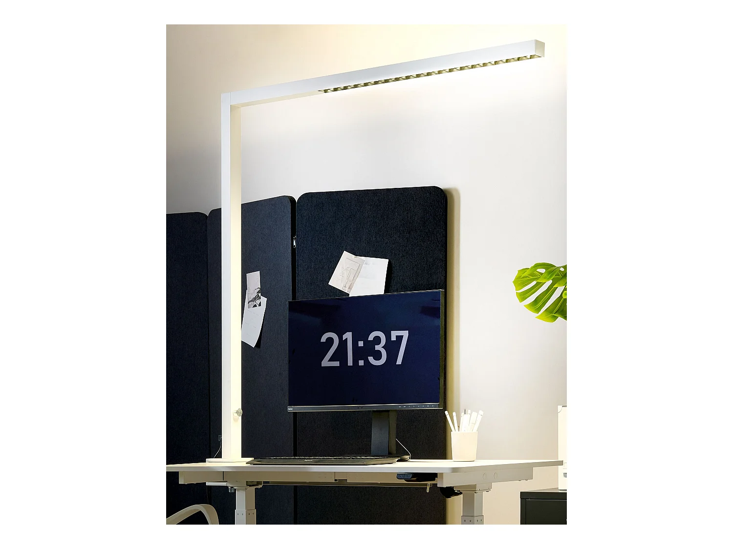 Lampe de bureau LED à pince VOLANS Avec variateur Métal Blanc