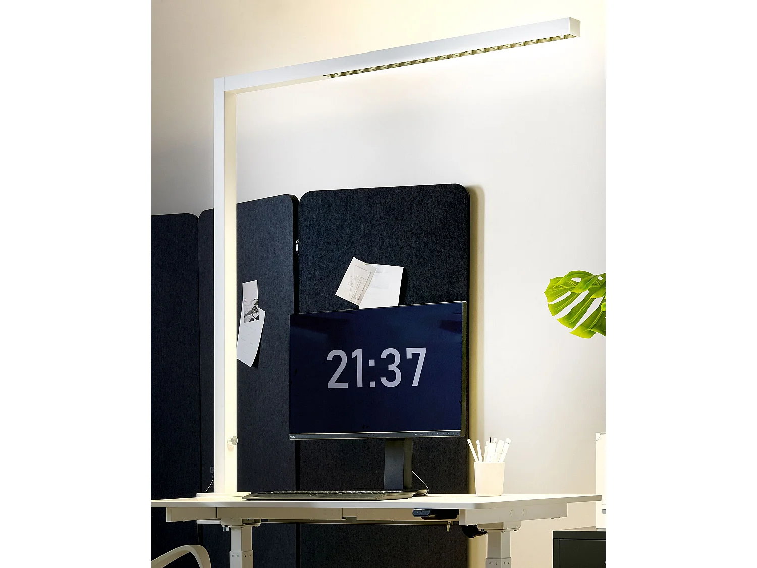 Lampe de bureau LED à pince VOLANS Avec variateur Métal Blanc