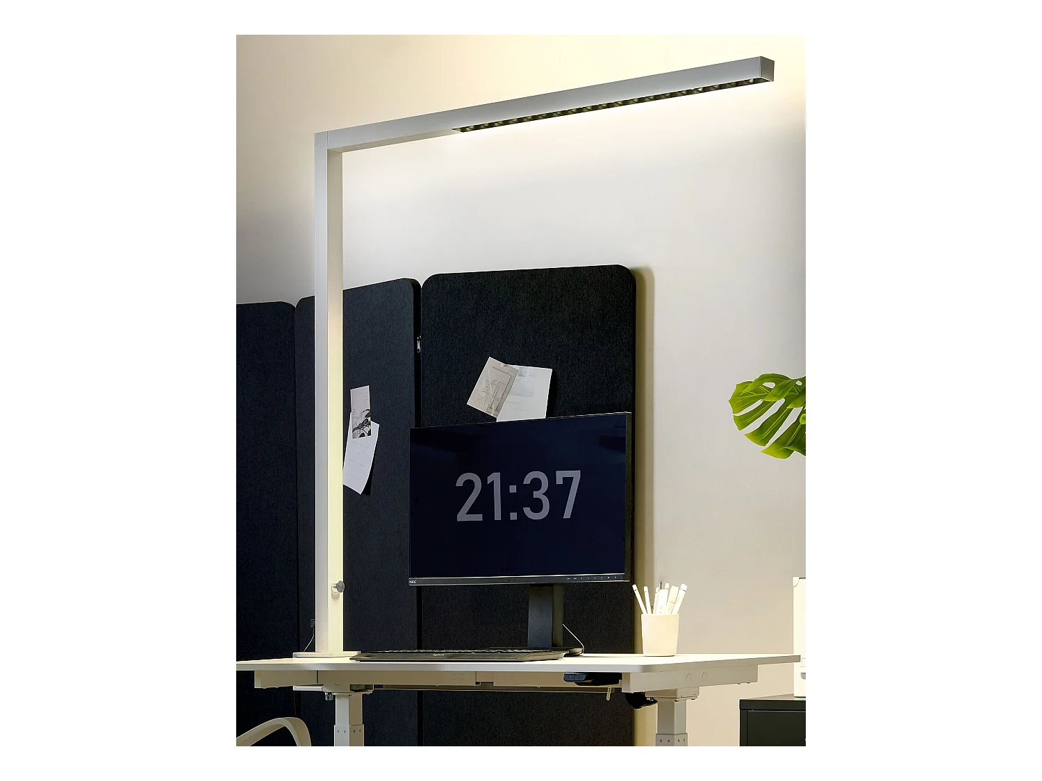 Lampa biurkowa zaciskowa VOLANS Ze ściemniaczem Metal Srebrny