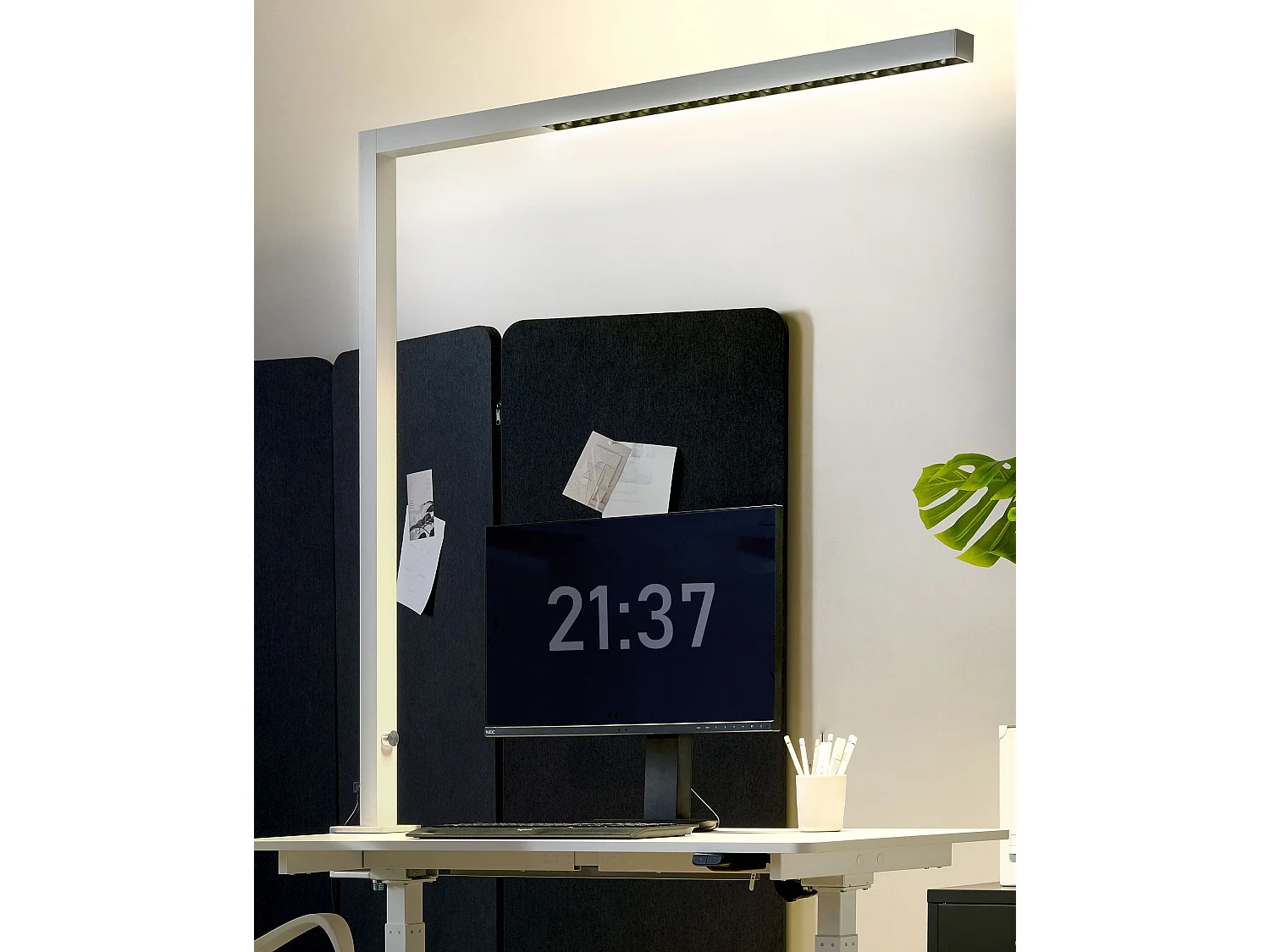 Lampe de bureau LED à pince VOLANS Avec variateur Métal Argenté