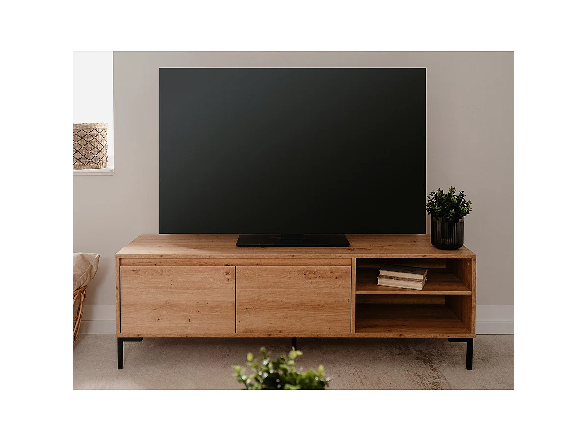 Meuble TV 2 Abattants 2 Niches L150 cm - PLOCK