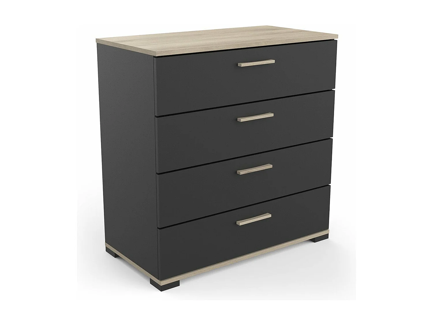 Ladenkast 4 laden eikenhouten decor - L 79,7 cm