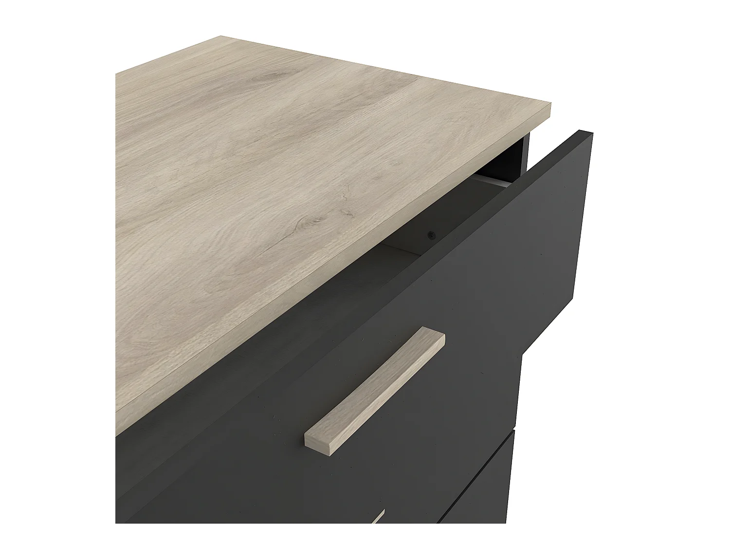 Ladenkast 4 laden eikenhouten decor - L 79,7 cm