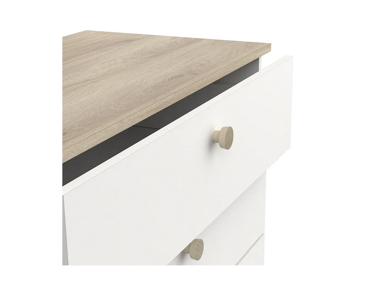 Comò 4 cassetti decoro quercia kronberg e bianco - L79,7 cm