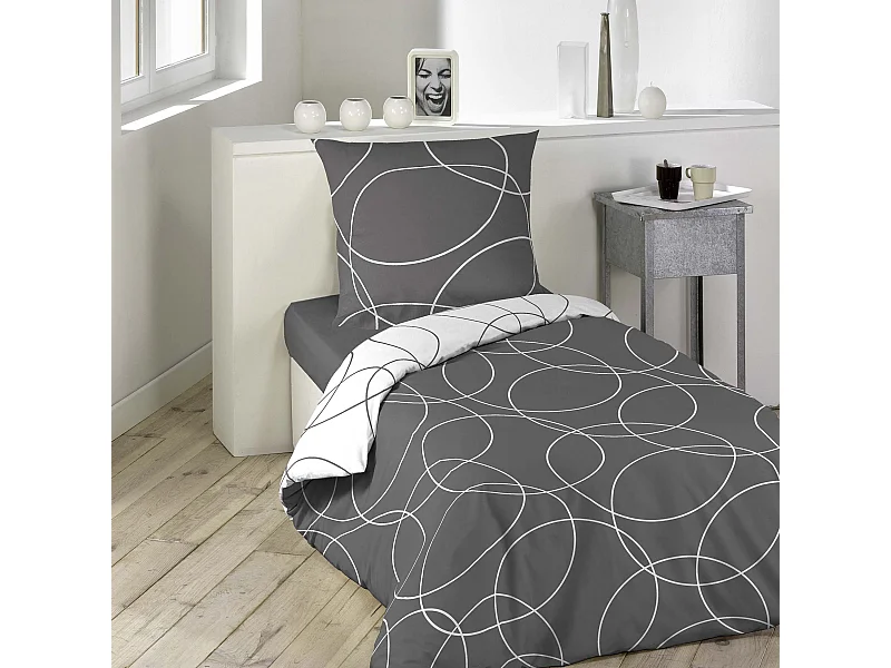 Juego de cama estampado "Círculos" 140 x 200 cm