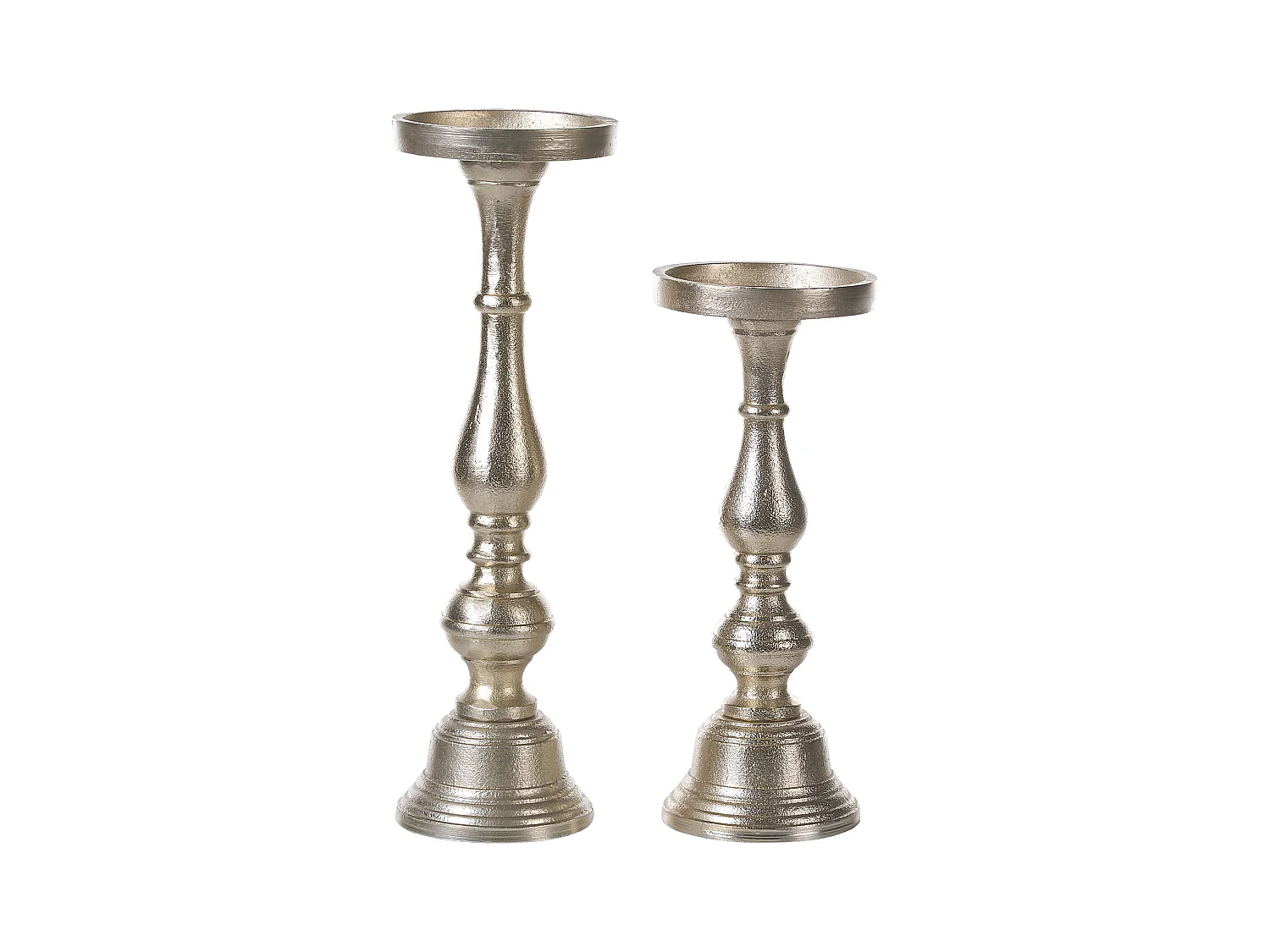 Lot de 2 bougeoirs CUBA Métal 37/28 cm Doré