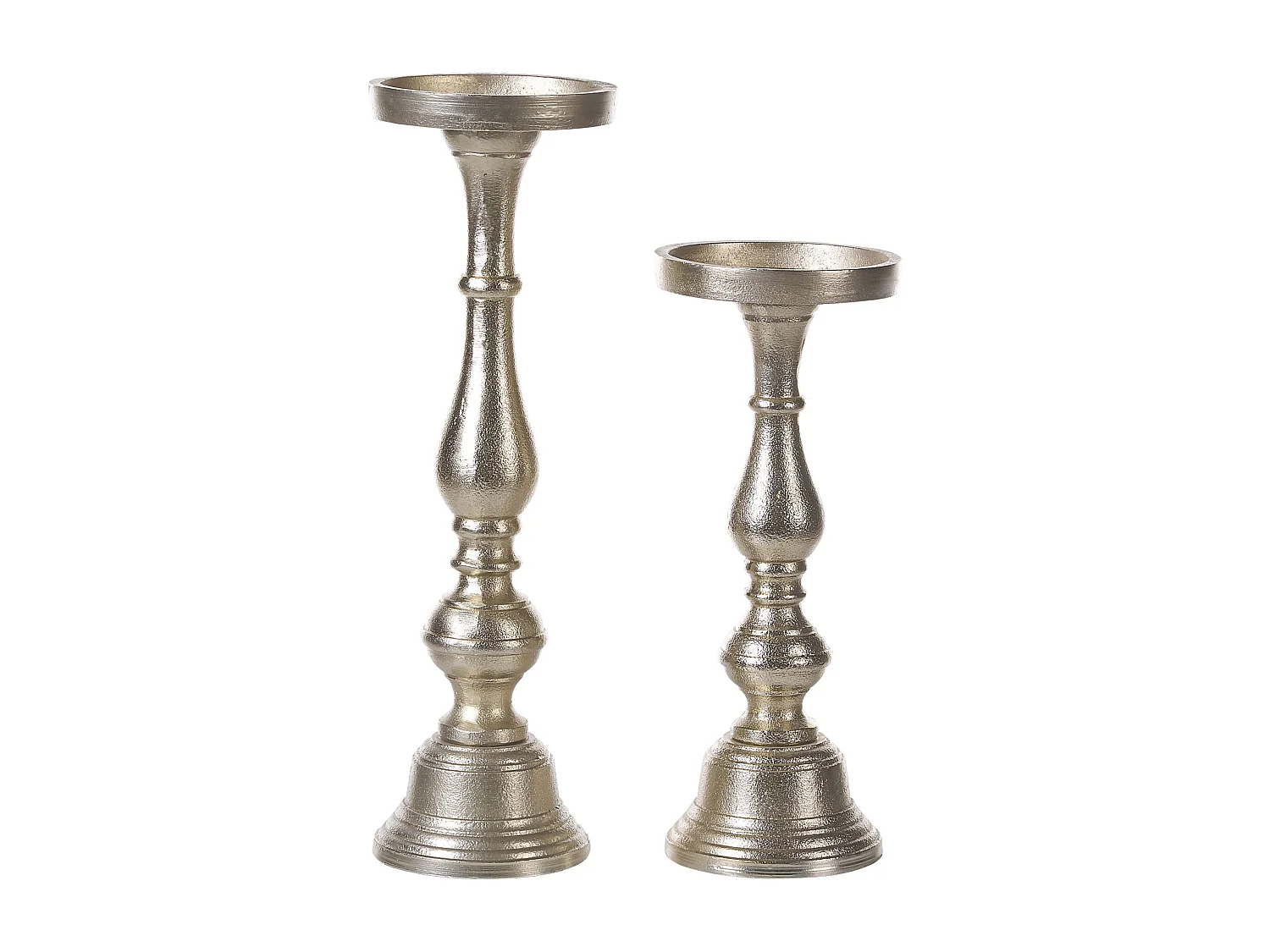 Lot de 2 bougeoirs CUBA Métal 37/28 cm Doré