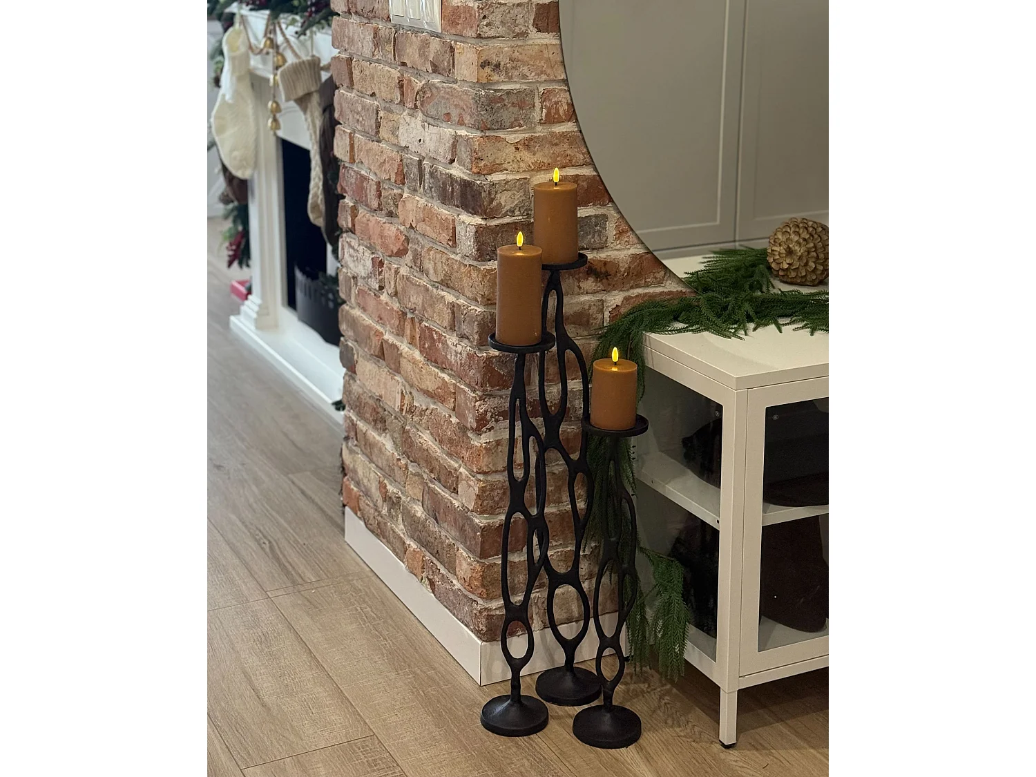Set van 3 kaarshouders BUNI Metaal 54/68/84 cm Zwart