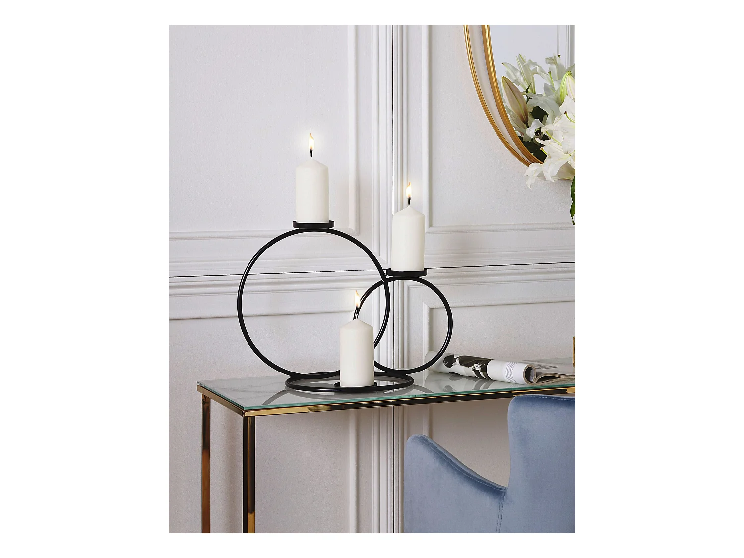 Świecznik CAKUNG Metal 33 cm Czarny