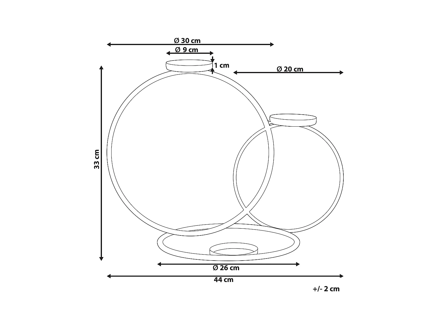 Świecznik CAKUNG Metal 33 cm Czarny