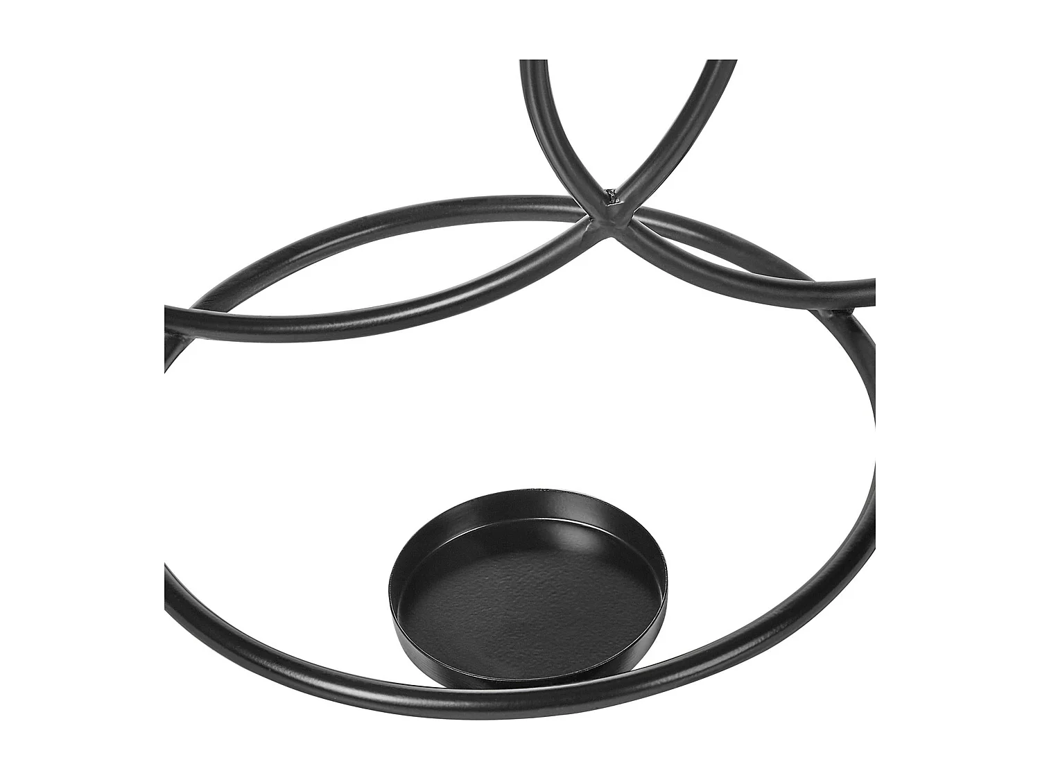 Kerzenständer Metall schwarz schlicht 3-flammig Kreisform Ringform Modern Cakung