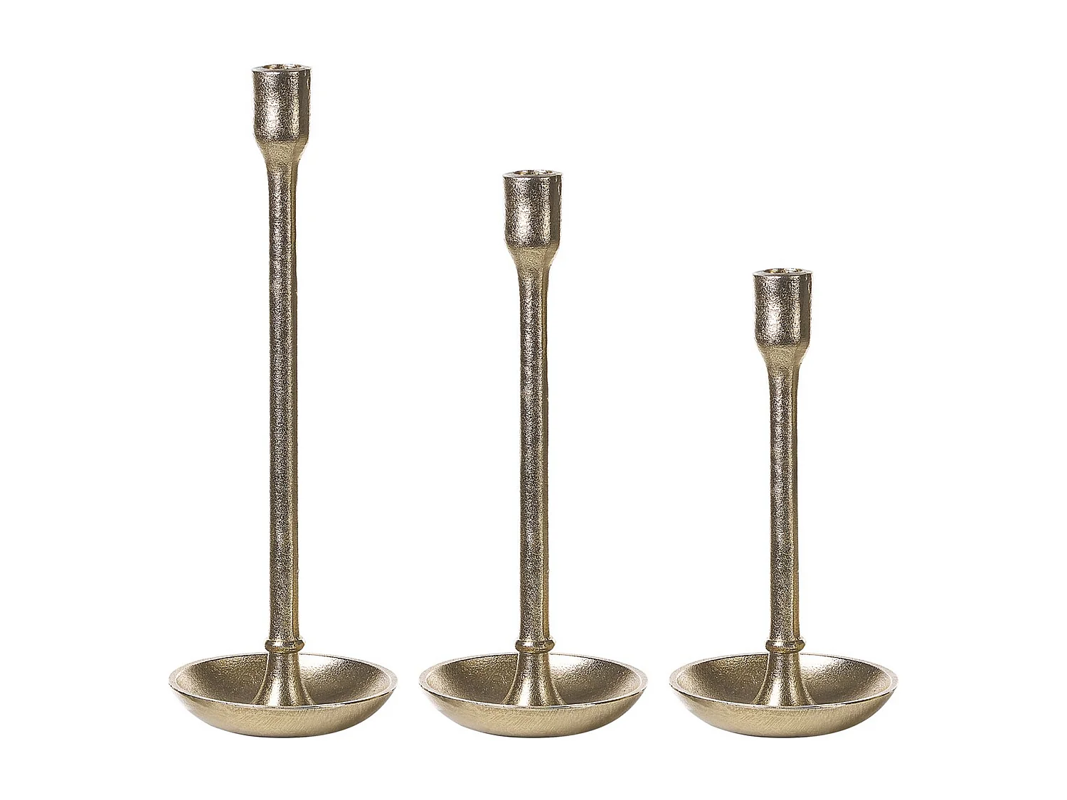 Conjunto de 3 castiçais LIWUNG Metal 27/33/38 cm Dourado